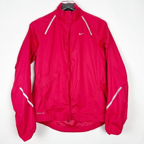 Nike Jacket Womens S Red StormFly Storm-Fit Lightweight Reflective Windbreaker - Picture 1 of 16